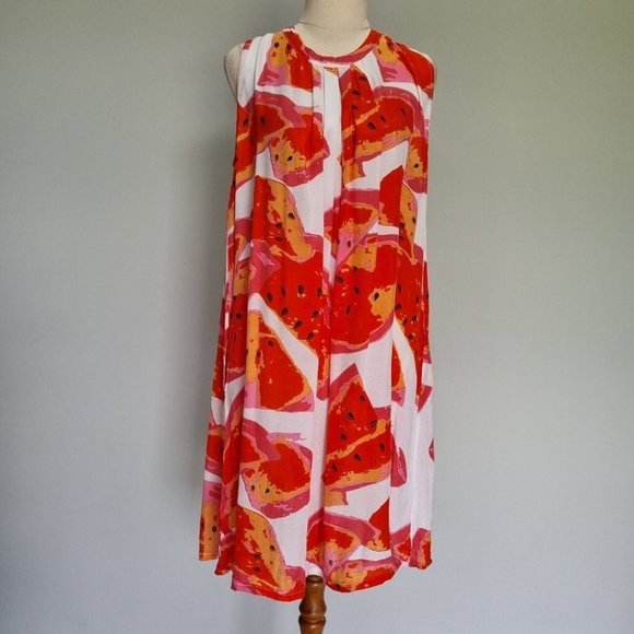 Masai Copenhagen Harper Multicolour Fruit Print Sleeveless Swing Dress Size S - Picture 2 of 7